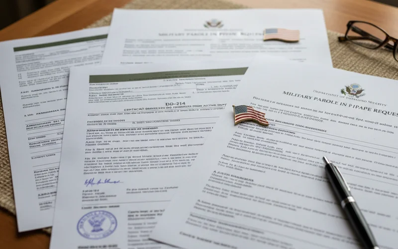 Who Qualifies for Military Parole in Place in New York — And Who Doesn't 3 Military parole in place immigration documents and DD-214 on a desk for New York case