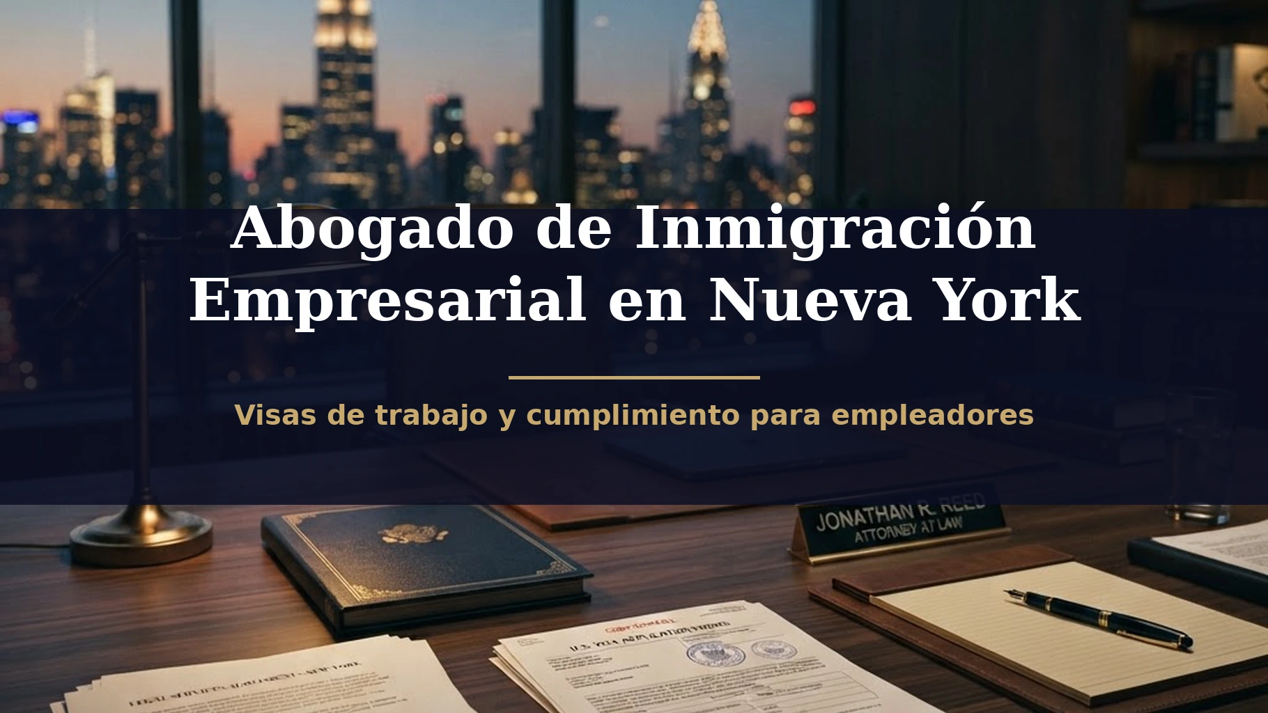 Abogado de Inmigración Empresarial en Nueva York 1 Oficina legal de inmigración empresarial en Nueva York con documentos de patrocinio de visas.