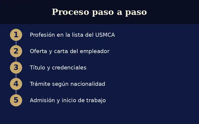 Abogado de Visa TN en Nueva York 2 Diagrama de flujo del proceso de solicitud de la visa TN para profesionales.